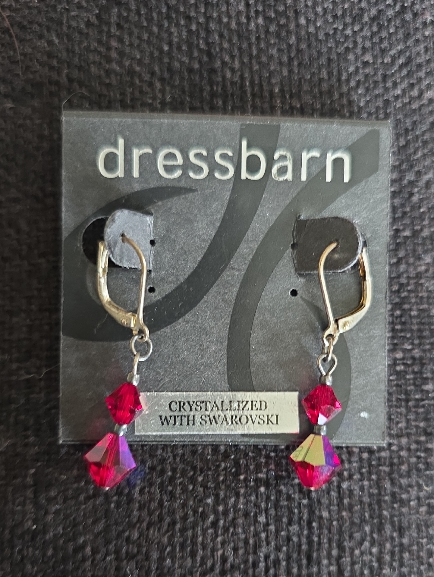 Dressbarn Fuchsia Crystal Dangle Earrings